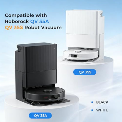 28 Pack QV 35A Replacement Parts for Roborock QV 35A / QV 35S / Qrevo S Pro Robot Vacuum, Kit With 2 Main Brush, 6 Side Brushes, 6 HEPA Filters, 6 Mop Pads, 6 Dust Bags, Cleaning Tool & Screwdriver