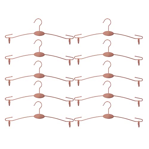 Metal Underwear Bra Rack, Durable Pants Clothes Hangers with Clips,for Lingerie Shop Display, 10pcs (Rose Gold-B1) - color: Rose Gold-b1