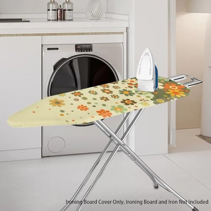 Hippe Flower Ironing Board Cover and Pad 15 x 54 Iron Board Protective Ironing Padded Cover Suitable for Standard Ironing Boards Padding Iron Sleeve with Elastic Edge - color: Hippe Flowers