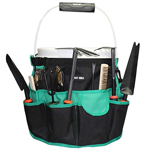 MELOTOUGH Bucket Caddy Organizer Bucket Tool Organizer for Garden Tools Fit 3.5 to 5 Gallon Bucket (Green) - color: Green