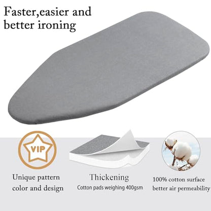 Small Ironing Board Cover Scorch Resistant, Table top Ironing Cover with Padding Heat Reflective Heavy Duty Pad(Grey, 12.5"x32") - color: Gray