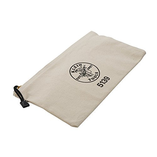 KLEIN TOOLS Zipper Bag, Canvas Tool Pouch with Heavy Duty Brass Zipper Close - size: 12.5-Inch