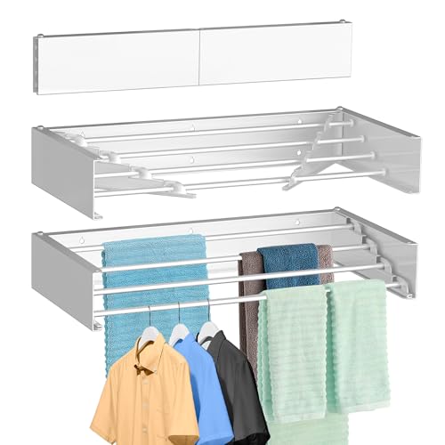 FOCHIER F Laundry Drying Rack Wall Mounted Clothes Drying Rack White,23.6" - color: White, size: 23.6"
