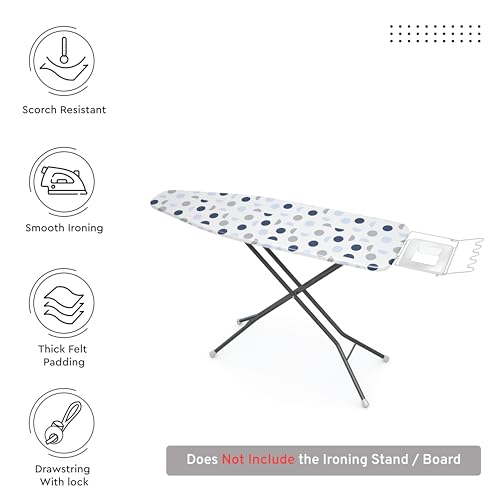 Encasa XO Ironing Board Cover and Pad 49"x18" Wide, Thick Felt - color: Blue Moon, size: Wide (49"x18")
