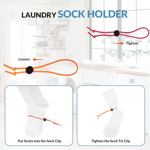 Sock Clip-Sock Holder - 50 Pcs Sock Clips for Laundry Locks Your Socks Laundry Sock Holder Sock Tie Clips Sock Organizer for for Washing Machine and Dryer with The Sock Laundry Organizer