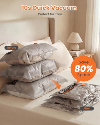 Vacuum Bags for Clothing Travel with Rechargeable Electric Pump, 12 Pack Compression Vacuum Storage Bags for Luggage and Seasonal Storage, Space Saver Seal Bags for Cruise and Vacation - size: 12 Pack Travel Size
