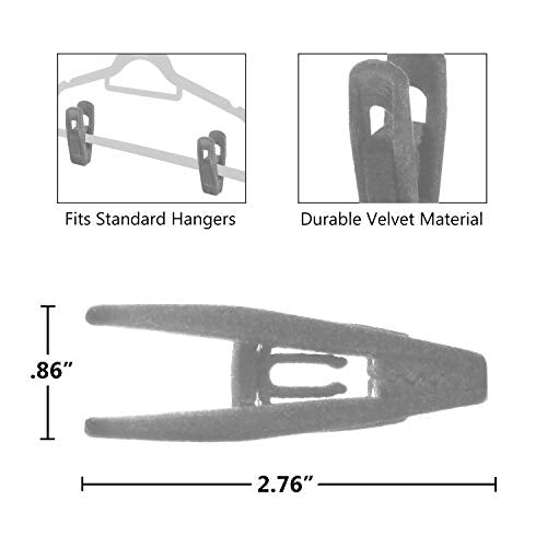 Velvet Clips, 20 Pack, Durable Non- Breaking Material, Matching Hangers of Our Brand and Your existing Velvet Hanger, Suitable to Hang Many Types of Clothes. (Grey (Charcoal)) - color: Grey (Charcoal)