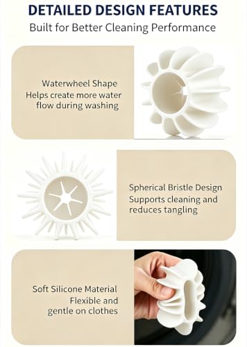 Reusable Magic Laundry Balls for Washing Machine, Anti-Tangle Anti-Stain Cleaning Tool, Pet Hair Remover & Lint Catcher, Manual Fur Catcher, No Electricity Needed (White,3pcs) - color: White, size: 3pcs