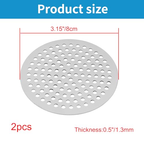 Round Drain Cover Grates 3.15"/8cm Dia Drain, 304 Stainless Steel Drainage Grate Cover Round Replacement Floor Drain Strainer for Shower, Bathroom Floor, Balcony, and Outdoor Garden Drains -2pcs - size: 3.15"/8cm