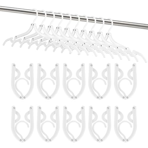 HOUSE DAY White Travel Hangers 10 Pack, Foldable Hangers for Cruises - color: White, size: 10 Pack