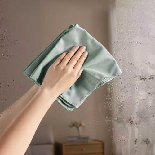 Microfiber Glass Cleaning Cloth 8 Pack, 16 Inch x 12 Inch, Lint Free Quickly Clean Window, Glasses, Windshields, Mirrors, and Stainless Steel, Green - color: Green1