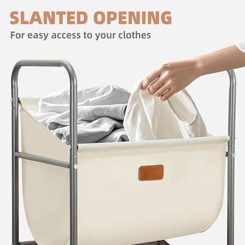 STORAGE MANIAC 80 Liters Vertical Rolling Laundry Hamper, 2 Section Laundry Sorter with Wheels and 2 Breaks, 2-tier Laundry Baskets for Small Space, Dorm, Laundry Room, Closet, Multicolored 2-tier - color: Multicolored, size: 2 Tier