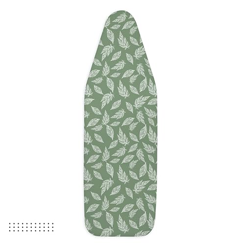 Encasa XO Ironing Board Cover and Pad 42"x14" Medium, Thick Felt - color: Big Leaves Green, size: Medium (42"x14")