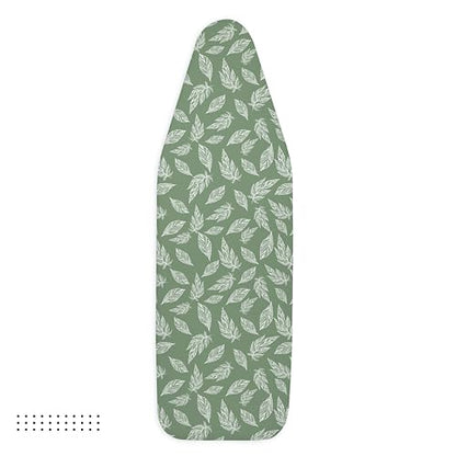 Encasa XO Ironing Board Cover and Pad, Thick Felt 54"x18" - color: Big Leaves Green, size: X-Large (54"x18")