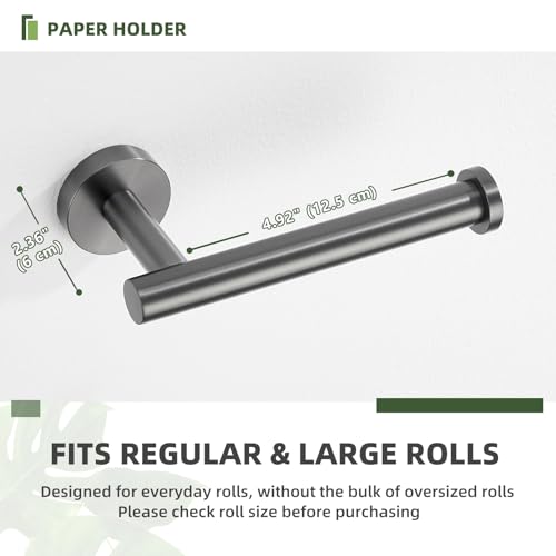 APLusee Toilet Paper Holder for Restroom, Gunmetal Gray, Wall Mounted - color: Gun Gray