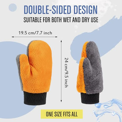 Paint Mitt Stain Mitts Reusable Microfiber - color: Gray,orange