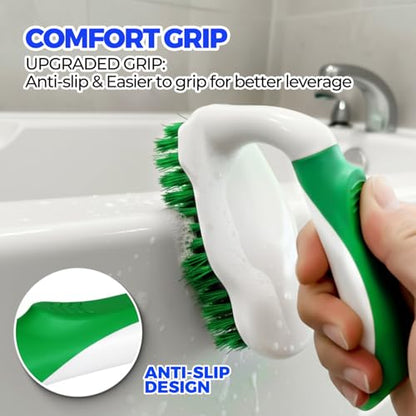 Scrub Brush - 6 Pack, Scrub Brushes for Cleaning, Heavy-Duty Scrub Brush, Stiff Bristles Cleaning Brush, for Kitchen, Bathtub, Floor and Wall Surfaces, Green - color: Green