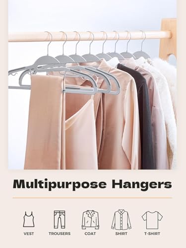 HOUSE DAY Slim Plastic Hangers with Non Slip Rubber Pads, 30 Pack, Grey - color: Light Grey + Dark Grey, size: 30 Pack