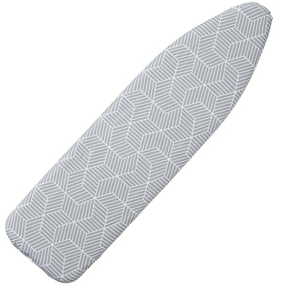 Seiritex Ironing Board Cover with Padding 15 x 54 inch Standard Full Size, Heat Reflective with Hook and Loop Fasteners, Thick Padding with Elasticized Edges, 3 Layers Iron Board Cover (Gray Cube) - color: Gray Cube, size: 15x54