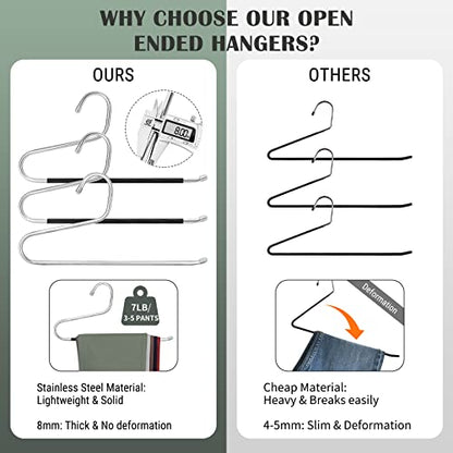 DOIOWN Open Ended Pants Hangers, Stainless Steel Jeans Hangers - size: 30 Pack