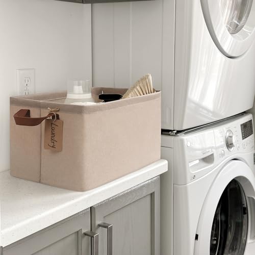 CHICVITA 30L Large Fabric Closet Baskets for Shelves, 4Pack, Brown - color: Brown 4-Pack, size: 16 ¾" L x 11" W x 9 ¾" H