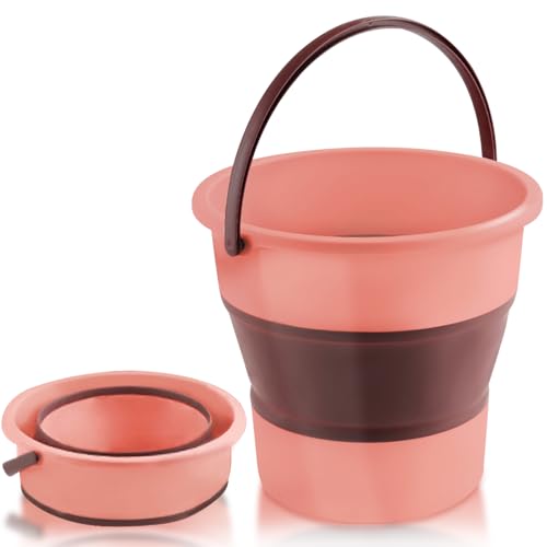 Collapsible Bucket 1.3 Gallon/5L Small Capacity Foldable Cleaning Buckets - color: Small Pink