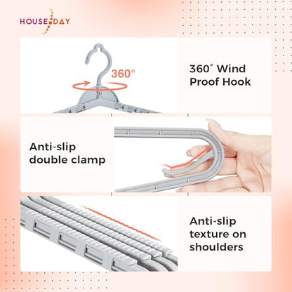 HOUSE DAY Extra Large Adjustable Hangers 4 Pack, Heavy Duty with 360° Hook