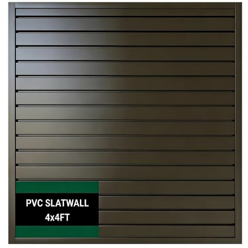 Slat Wall Paneling 4x4 ft Garage Organizer Storage Systems, Heavy Duty PVC Slatwall Panels for Garage Organizer Product, PVC Wall Mounted Tool Storage Slate Board for Home and Workshop (Black) - color: Black, size: 4X4FT
