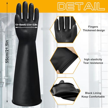 22" Upgraded Latex Gloves Chemical Resistant Gloves - color: 22 Inch