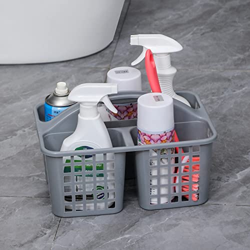 Portable Shower Caddy Basket Plastic Storage Basket with Compartments Grey - color: Grey
