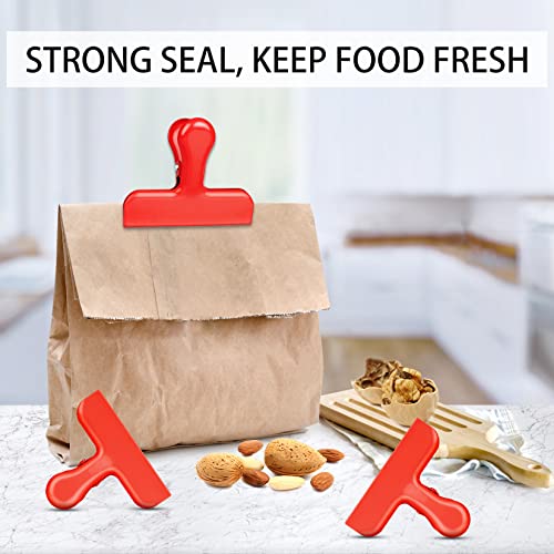FINDMAG Red Chip Clips, 8 Pack Metallic Bag Clips for Food and Snack Use - color: Red, size: Set of 8