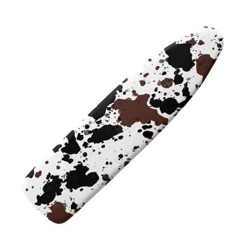 Brown Cow Ironing Board Cover and Pad Iron Pad Covers Resist Scorching and Staining Standard Boards Hook and Loop Fastener Strap - color: Brown Cow