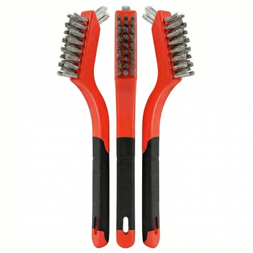 Steel Wire Brush, Wire Brush for Rust Removal, 3-Piece Dual-Head Hand Tool. - size: 3PCS Wire Brushes