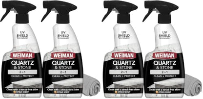 Weiman Quartz Countertop Cleaner and Polish (4 Pack w/Micro Towel) Clean and Shine Your Quartz Countertops Islands and Stone Surfaces with Ultra Violet Protection - size: 16 Fl Oz (Pack of 4)