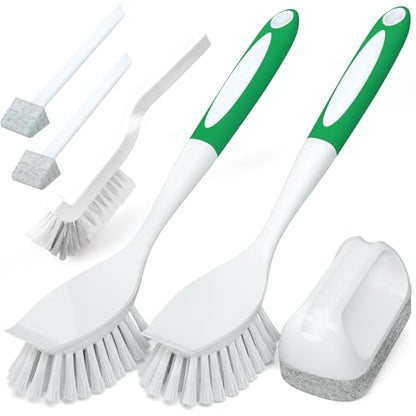 Holikme Dish Brush Cleaning Brush Set for Cleaning Groove Gap,Green - color: Green
