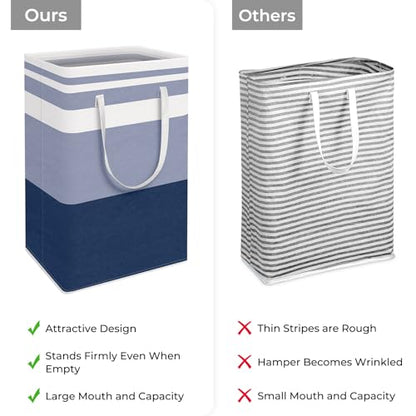 HomeHacks 2 Pack Large Laundry Baskets, Laundry Hampers Bags (Blue 88Lx2) - color: Blue, size: 88L