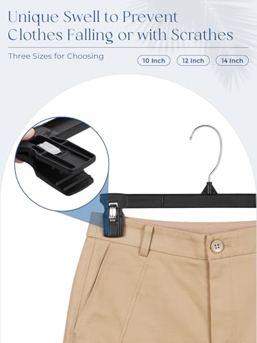 Smartor Black Pants Hangers 90 Pack, Skirt Hangers with Clips, 14 Inch - color: 90 Pack, size: 14