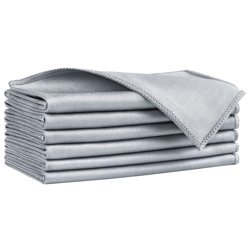 HOMEXCEL Glass Cleaning Cloths 6PK, Streak Free Towel for Windows, 14x16in - color: Grey, size: 14 x 16 Inch