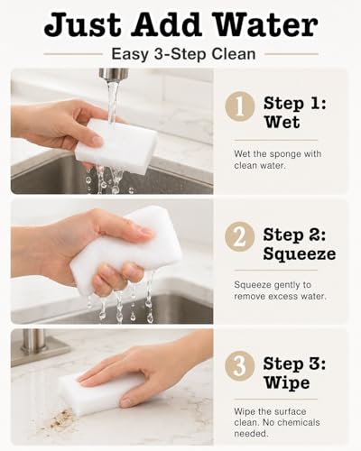 Magic Eraser, 50 Pack Magic Eraser Sponge Melamine Sponge Cleaning Eraser, Magic Erasers in Bulk Extra Durable Magic Sponges Eraser for Furniture, Bathroom, Bathtub, Sink, Floor, Baseboard