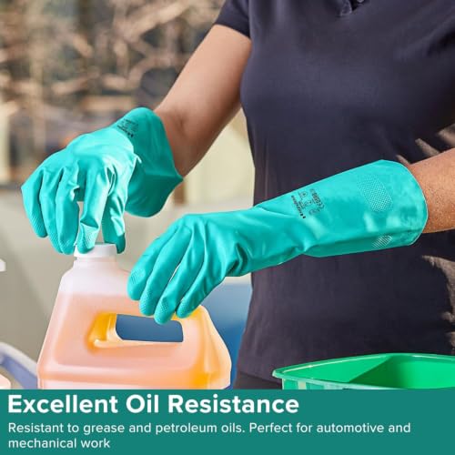 HandLove Green Chemical Resistant Nitrile Gloves - size: Medium