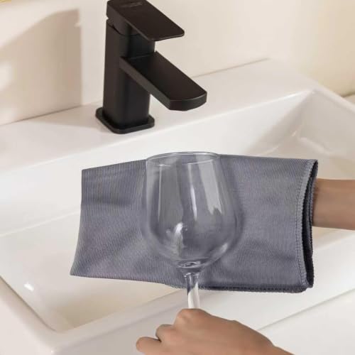 Microfiber Glass Cleaning Cloth 8 Pack, 16 Inch x 12 Inch, Lint Free Quickly Clean Window, Glasses, Windshields, Mirrors, and Stainless Steel, Grey - color: Grey1