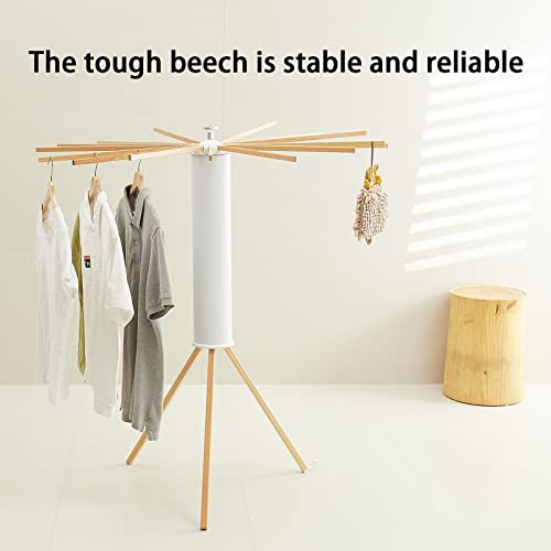 JOOM Clothes Drying Rack, Clothing Stand, Foldable Laundry Drying Rack - color: Wooden Tripod, size: Standard