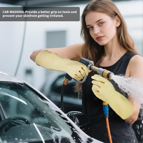 Rubber Gloves for Cleaning – 3 Pairs Reusable Gloves for Dishwashing, Kitchen and Household Tasks, 15-Inch Long (Regular Style, XL(Fits Large Hands)) - size: XL(Fits Large Hands), style: Regular Style