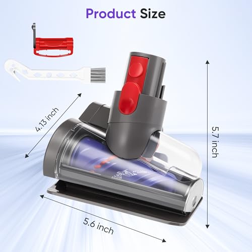 Mini Motorized Tool Brush Head Compatible with Dyson V7 V8 V10 V11 V15 Cordless Vacuum Cleaner, Handheld Couch Vacuum Attachment Anti-Tangle Replacement Parts Head Suitable for Long and Pet Hair - style: V7 V8 V10 V11 V15