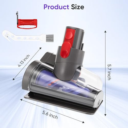 Mini Motorized Tool Brush Head Compatible with Dyson V7 V8 V10 V11 V15 Cordless Vacuum Cleaner, Handheld Couch Vacuum Attachment Anti-Tangle Replacement Parts Head Suitable for Long and Pet Hair - style: V7 V8 V10 V11 V15