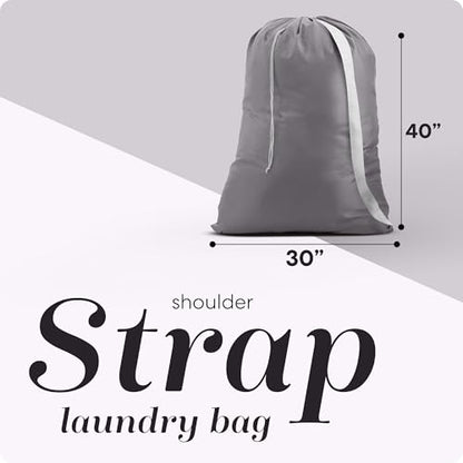 Handy Laundry Bag with Shoulder Strap 30"x40", Extra Large, Grey - color: Grey, size: 1-Pack