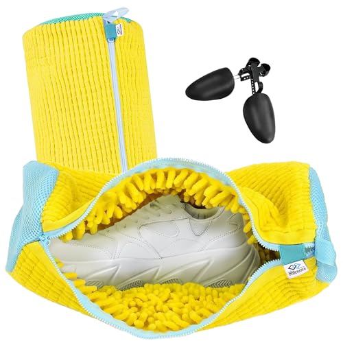 Shoe Washing Machine Bag – Clean & Protect Every Pair, Sneaker Laundry Bag with Reinforced Zipper for Front & Top Load Washers - color: YELLOW