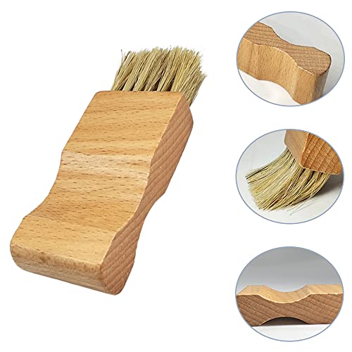 2 Pcs Shoe Polish Applicator Brushes Small Shoe Cleaning Brushes Wooden Handle Shine Shoes Brushes for Leather Boots Shoes Bags
