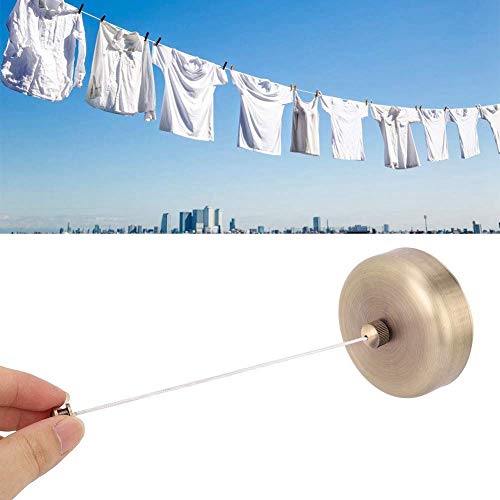 Wall Mounted Adjustable Clothing Rope, Adjustable Rope Shower Clothes Line for Hanging Drying Bathroom, Laundry, Hotel 2.8m (Antique Brass Color) - color: Antique Brass Color