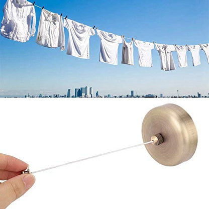 Wall Mounted Adjustable Clothing Rope, Adjustable Rope Shower Clothes Line for Hanging Drying Bathroom, Laundry, Hotel 2.8m (Antique Brass Color) - color: Antique Brass Color